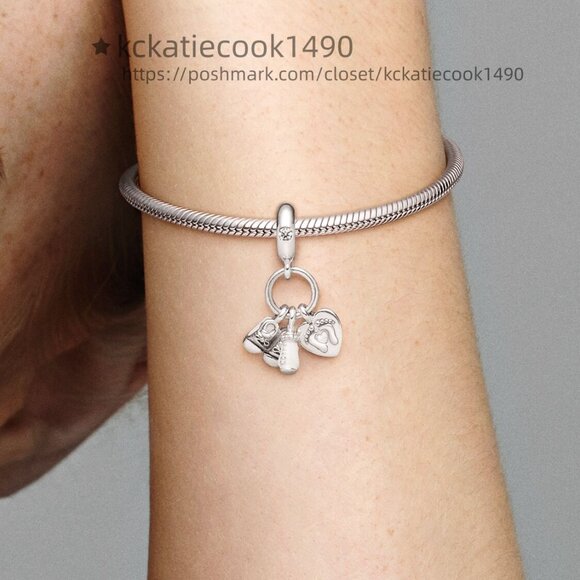 Pandora Baby Bottle & Shoes Dangle Charm - Picture 5 of 6